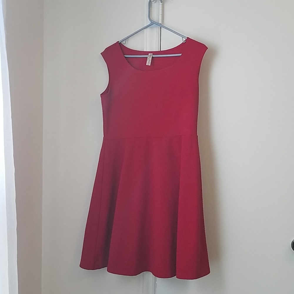 Red flare dress